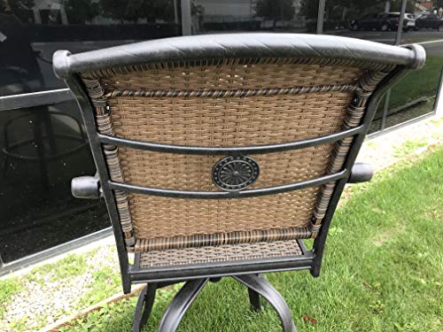 Patio Land Santa Clara Outdoor Patio Swivel Bar Stools Set of 3 Dark Bronze 30