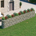 Gabion Raised Bed Galvanized Iron 240.2"x19.7"x39.4" for Outdoor Plants - White, Black, Other