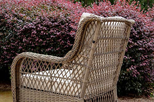 Tortuga Outdoor Rio Vista Bistro Set with Swivel Glider Chairs and Side Table Sandstone Wicker