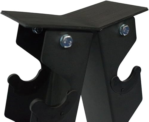 Gronk Fitness A-Frame Dumbbell Rack 6-Tier with 5-30lb Rubber Hex Dumbbells Black