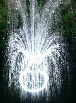Custom Pro 5200 Floating Fountain Aerator with 5200 GPH Pump and 108 LED White Ring Light