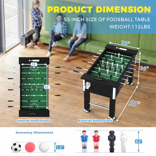 Godora Outdoor Foosball Table Adult Size Black