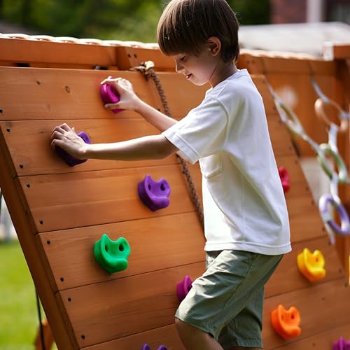 Avenlur Sycamore Ultimate Climbing Set with Swings & Trapeze Bar Colorful