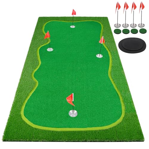 Facy Golf Putting Green Mat Indoor/Outdoor 5X10ft Green