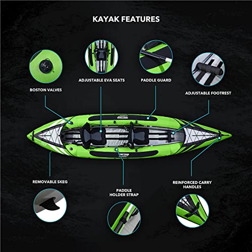 Driftsun Almanor 130 Inflatable Kayak Green 2 Person