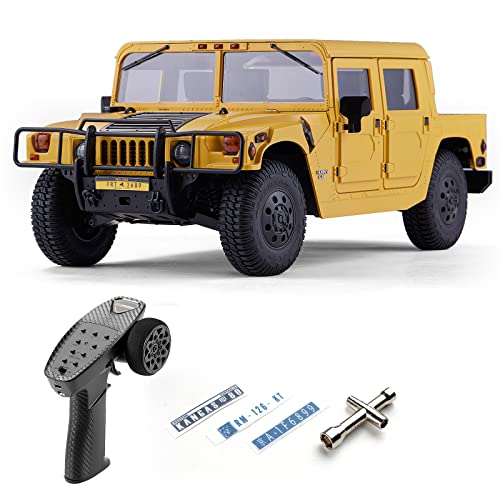 BEEZRC 1/12 RC Crawler HMMWV H1 Alpha Offroad Remote Control Car Yellow