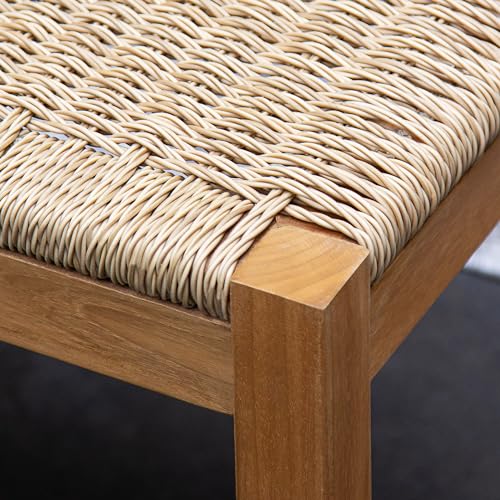 Cambridge Casual Paxton Wood 6-Piece Outdoor Dining Set Natural Teak/All-Weather Wicker Configuration 8 - 6 Seater
