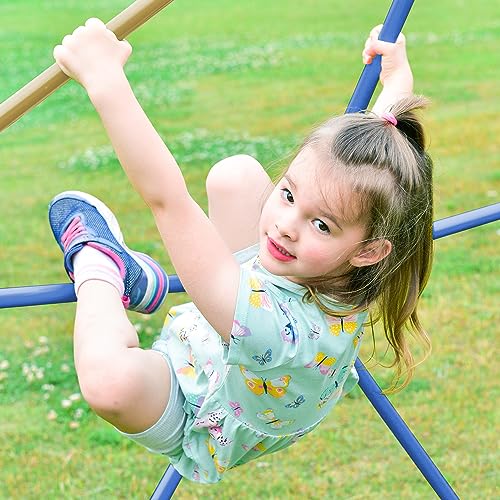 KOZYSPHERE Kids Climbing Dome with Canopy and Playmat Blue