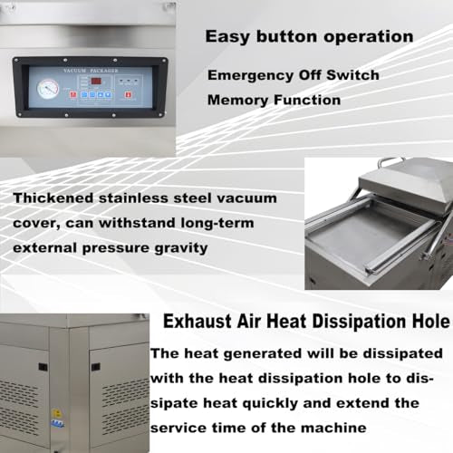 Banfluxion 110V DZ500 Two Chamber Vacuum Packaging Machine 1500W for Meat, Vegetables, Fruits