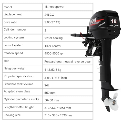 Namiose 18HP 2 Stroke Outboard Motor Heavy Duty Fishing Engine Long Shaft