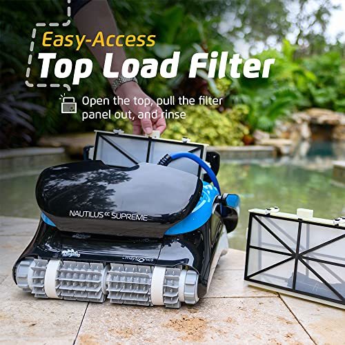 Dolphin Nautilus CC Supreme Automatic Robotic Pool Vacuum Cleaner with Caddy Black