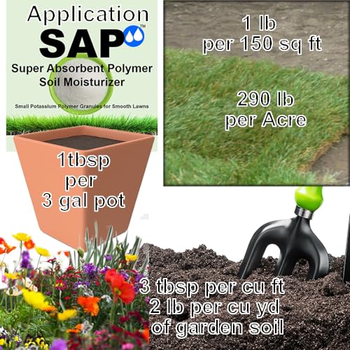 SOIL MOIST SAP SUPER ABSORBENT POLYMER Water Storing Crystal for Plants White (45 Pounds)
