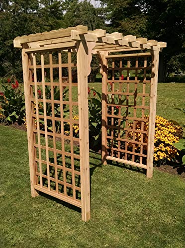 Backyard Crafts Amish-Made Lexington Style Cedar Arbor 5' Wide Unfinished