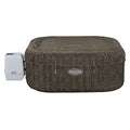 Bestway SaluSpa AirJet Inflatable Hot Tub Square Portable Outdoor Spa Brown Wicker
