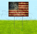 TampaPrinting American Flag Yard Sign 18" X 24" with Metal Step Stake