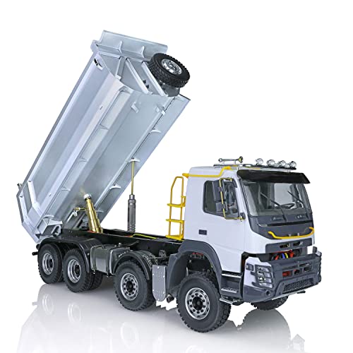 TOUCAN RC HOBBY 1/14 JDM Metal Hydraulic 8X8 RC Dumper Truck with 2-Speed Axles and Sound