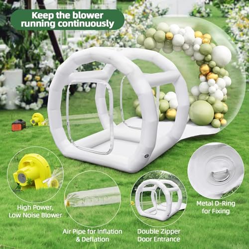 EJIA Clear Inflatable Bubble House for Kids with Blower & Pump White
