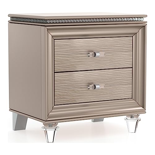 HOMES: Inside + Out Bence Modern Wood Kid Nightstand Rose Gold Pink