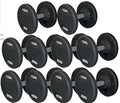 York Barbell 130-150 lb. Rubber Pro Style Dumbbell Set