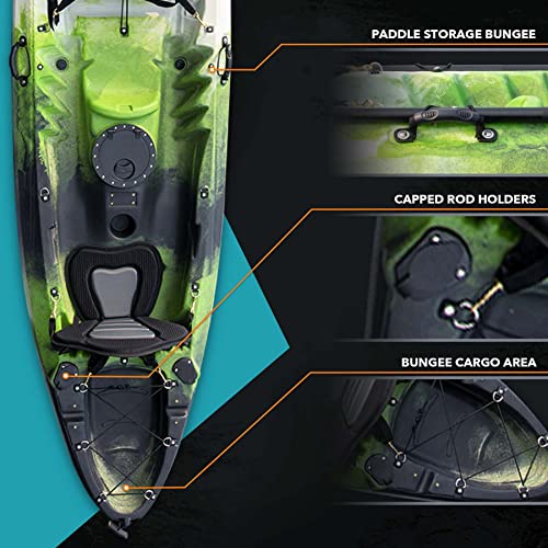 Driftsun Teton 120 Sit-On-Top Fishing Kayak 2-3 Person Green/Black