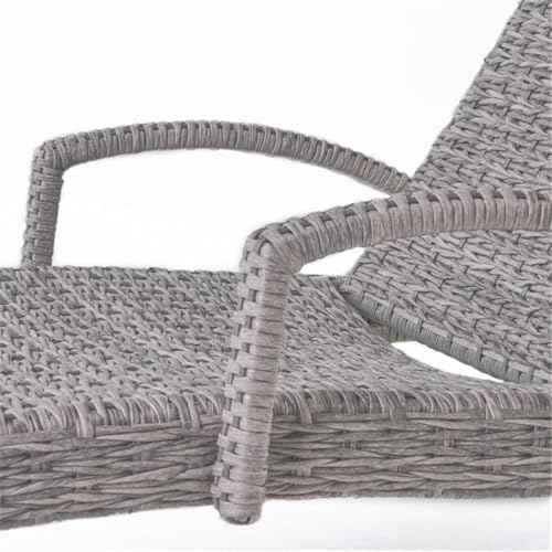 Noble House Crete Outdoor Aluminum Chaise Lounge Set of 4 Grey