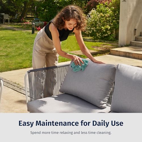 EAST OAK 5-Piece Montauk Modular Patio Furniture Set Outdoor Sectional Sofa with Coffee Table Dove Grey