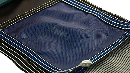 GLI Pool Products Secur-A-Pool Rectangular Mesh Safety Cover System 18x36 ft with Center End Step Blue