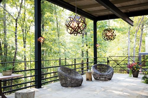 Hinkley Carson Collection Five Light 12V LED Outdoor Medium Orb Pendant Vintage Iron