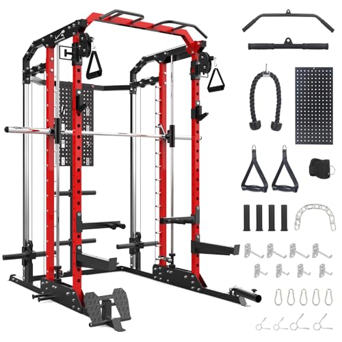 STMHOM Power Cage Smithmachine 2400 Lbs All-in-One Red