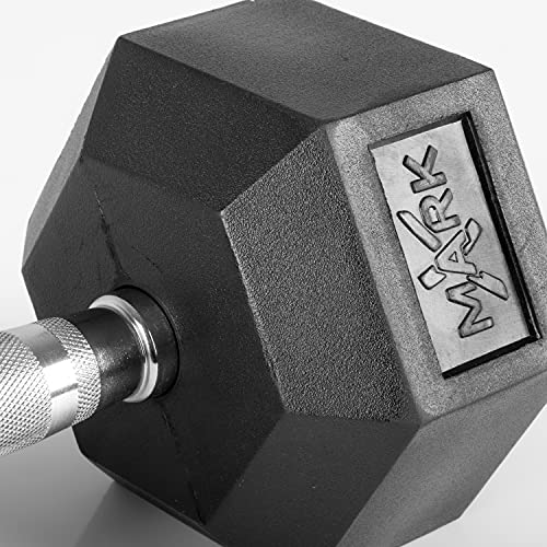 XMark Two Tier Heavy Duty Steel Dumbbell Rack Fully Loaded with 380 lbs Rubber Coated Hex Dumbbells