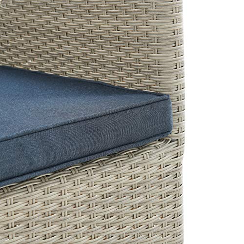 Alaterre Furniture Haven All-Weather Wicker Outdoor Recliners Set with Ottomans and Accent Table