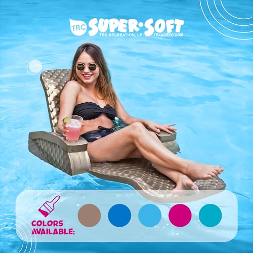 TRC Recreation Folding Foam Baja Chair Pool Lounger with Cup Holders Flamingo Pink