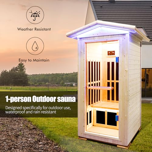 HAOYAYA Outdoor Far Infrared Sauna 1 Person Natural