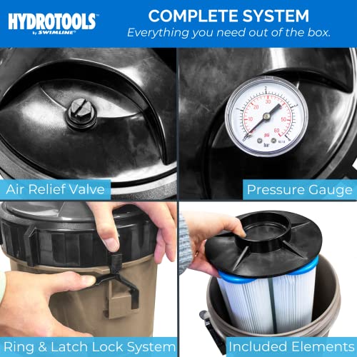 Swimline HydroTools Cartridge Pool Filter System with Connection Kit Multi