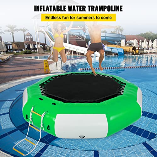 VEVOR Inflatable Water Trampoline 13ft Green & White