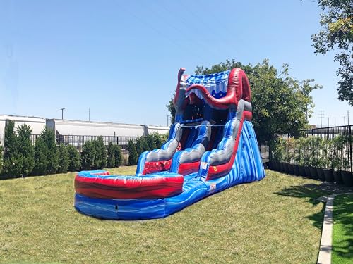JumpOrange 15’ Ocean Battle Water Slide with Detachable Pool, Commercial Grade Inflatable