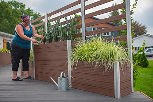 Vita Urbana 11-Foot Embossed Vinyl Parklette Planter Combo with Trellis Espresso Brown