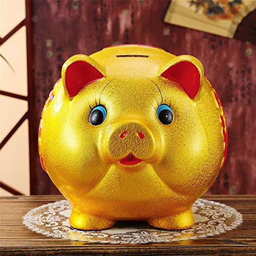 thefancypumpkin Massive 18-Inch Gold Piggy Bank