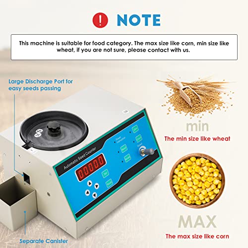 CGOLDENWALL Automatic Counter Machine for Rice Seeds, Soybean, Corn, Wheat, Sunflower, Vegetable Grain Blue