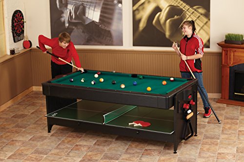 Fat Cat Original 3-in-1 Pockey Multi-Game Table - Air Hockey, Billiards, Table Tennis Green