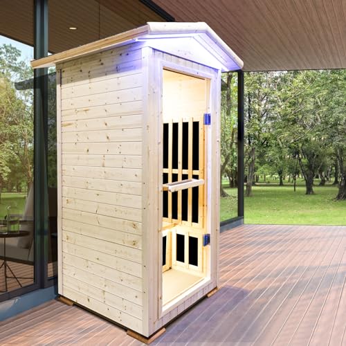 Daleyzay One Person Far Infrared Sauna Natural Finnish Spruce