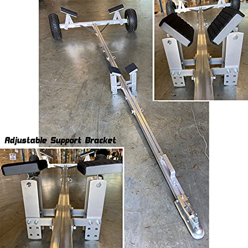 Seamax Portable Boat Carry and Launch Hand Dolly Set with 16” Pneumatic Wheels Black