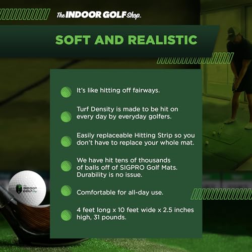 The Indoor Golf Shop SIGPRO Softy Golf Mat - 4' x 10' - Made in The USA