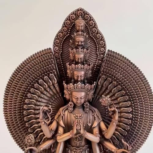 FENGSHUI-CAISHEN Pure Copper Thousand Hand Guan Yin Statue Brass
