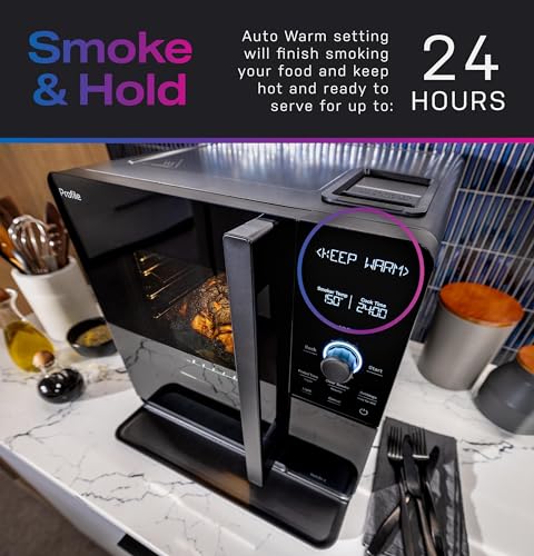 Profile GE Profile™ Smart Indoor Pellet Smoker with Active Smoke Filtration, WiFi Connected, Countertop BBQ Appliance Carbon Black