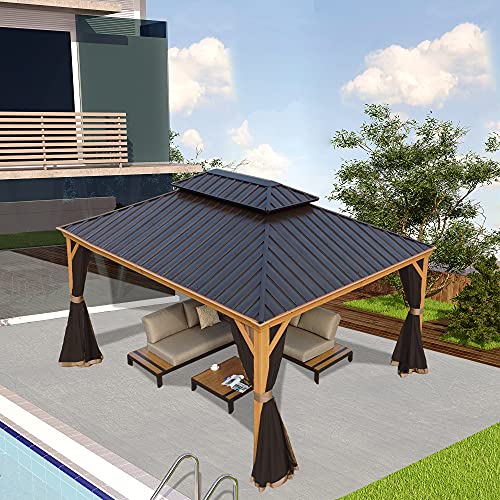 Kozyard Apollo 12'x16' Hardtop Gazebo with Netting