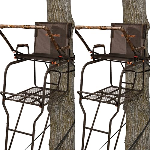 Big Game Treestands 2 Pack Hunter HD Ladder Tree Stand 18.5 Foot Black