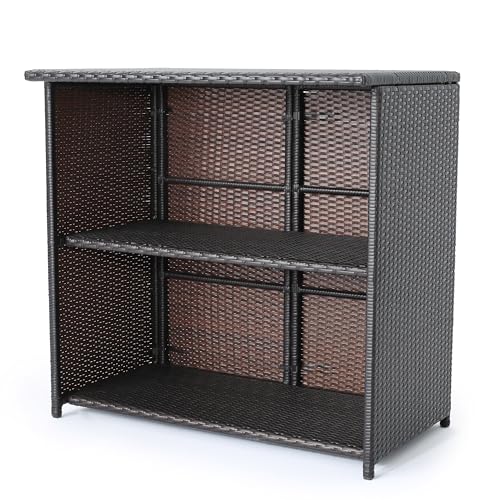 Christopher Knight Home Toranto Outdoor Wicker Bar Island Set 3-Pcs Multibrown