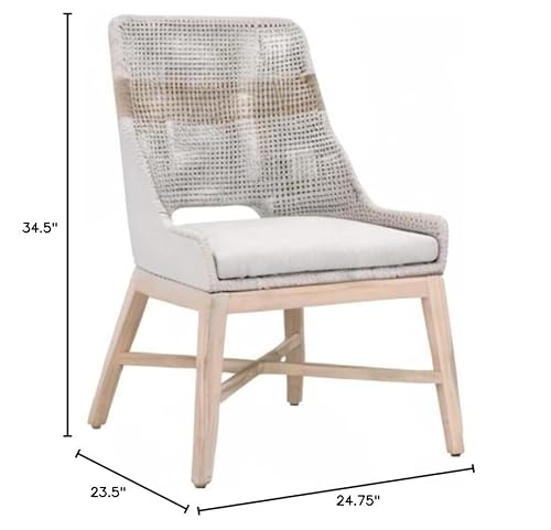Star International Furniture Woven Fabric Outdoor Dining Chair Set of 2 White