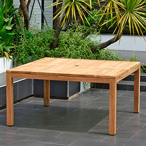 Amazonia Teak Dubai 9-Piece Square Dining Set Light Brown